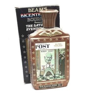 Jim Beam Bicentennial Bourbon Decanter Norman Rockwell‎ Elect Casey with Box